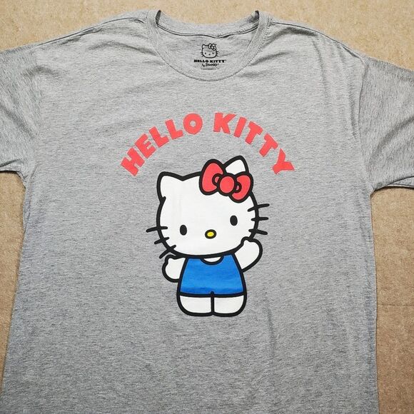 Hello Kitty Gray Pajama Sleep Shirt Gown Sleepwear -R - Picture 2 of 4